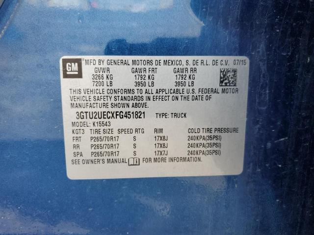 3GTU2UECXFG451821 GMC Sierra K1500 Sle
