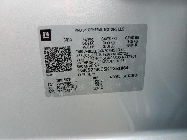1GKS2GKC5KR351864 GMC Yukon Xl K1500 Slt