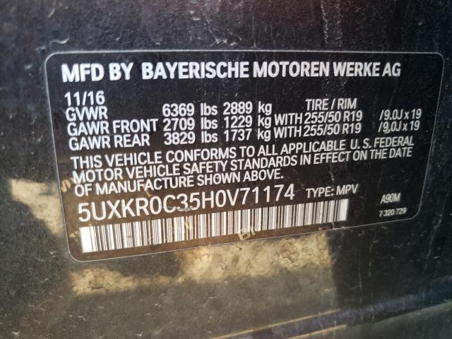 5UXKR0C35H0V71174 BMW X5 Xdrive35i
