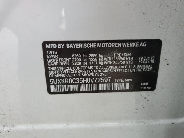 5UXKR0C35H0V72597 BMW X5 Xdrive35i