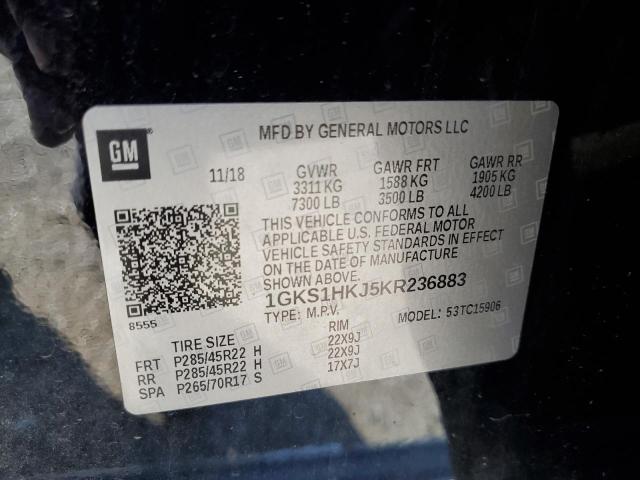 1GKS1HKJ5KR236883 GMC YUKON XL DENALI