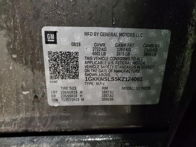 1GKKNSLS5KZ124061 GMC ACADIA SLE