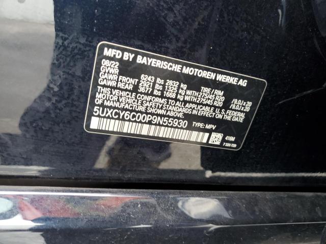 5UXCY6C00P9N55930 BMW X6 Xdrive40i