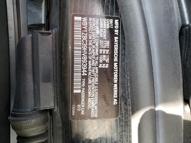 WBY1Z8C39HV893944 BMW I3 REX