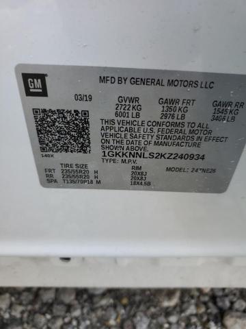 1GKKNNLS2KZ240934 GMC Acadia Slt-2
