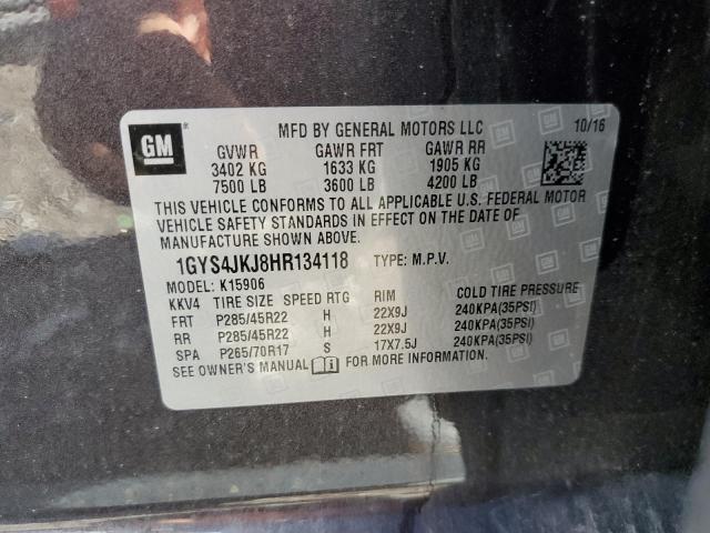 1GYS4JKJ8HR134118 Cadillac Escalade Esv Premium Luxury