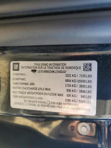 1GTU9BED9KZ268347 GMC Sierra K1500 Sle