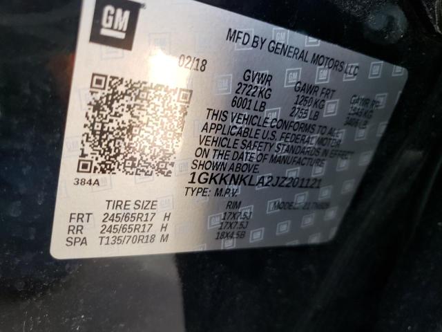 1GKKNKLA2JZ201121 GMC ACADIA SLE