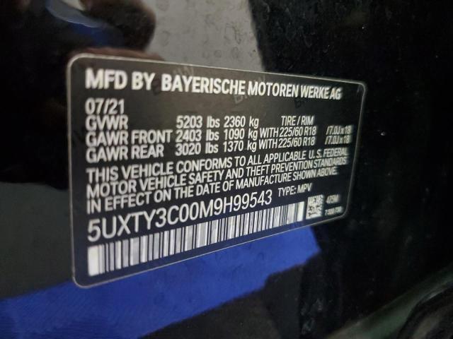 5UXTY3C00M9H99543 BMW X3 Sdrive30i