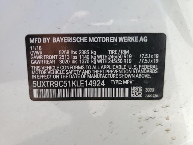 5UXTR9C51KLE14924 BMW X3 Xdrive30i