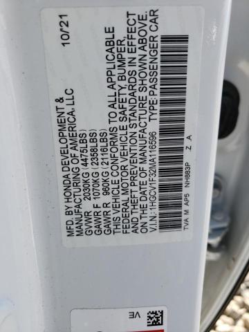 1HGCV1F32MA116596 Honda Accord Sport