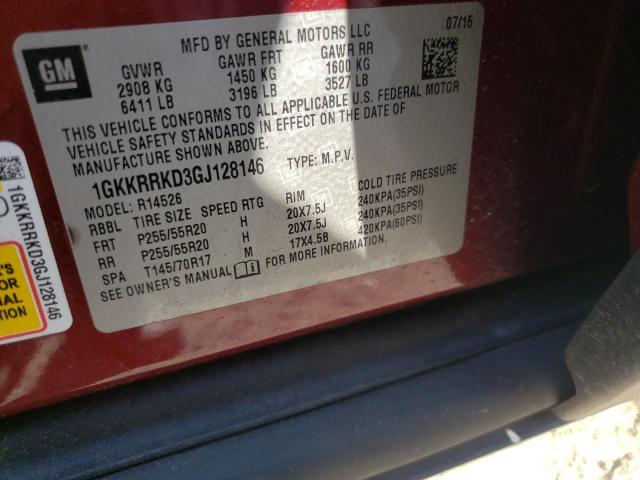 1GKKRRKD3GJ128146 GMC Acadia Slt-1