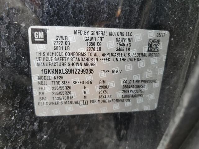 1GKKNXLS9HZ299385 GMC Acadia Denali