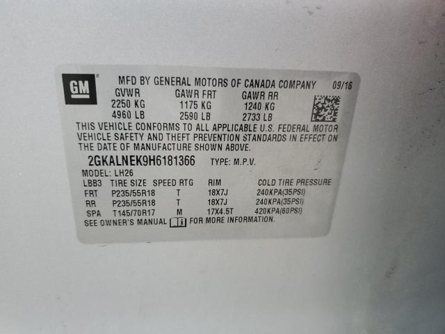 2GKALNEK9H6181366 GMC Terrain Sle