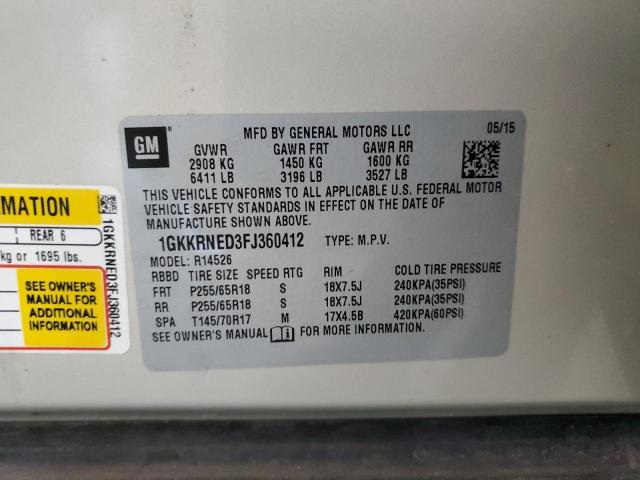 1GKKRNED3FJ360412 GMC ACADIA SLE
