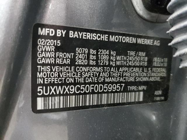 5UXWX9C50F0D59957 BMW X3 Xdrive28i