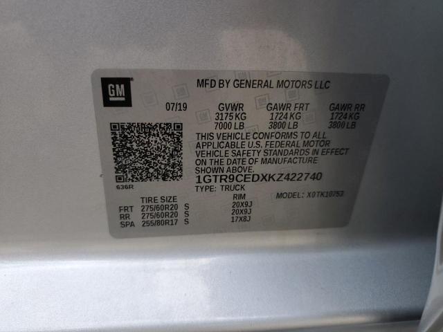 1GTR9CEDXKZ422740 GMC Sierra K1500 Elevation