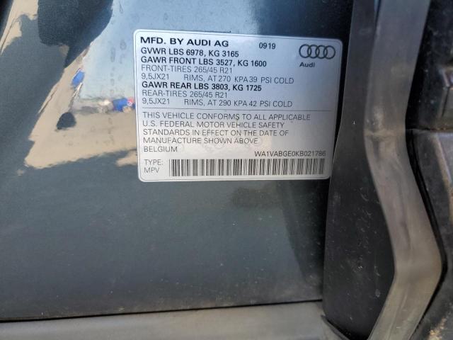 WA1VABGE0KB021786 Audi E-tron Prestige