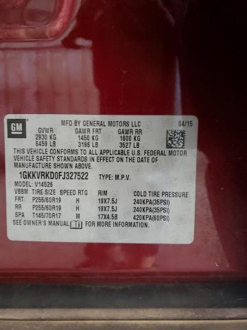 1GKKVRKD0FJ327522 GMC Acadia Slt-1