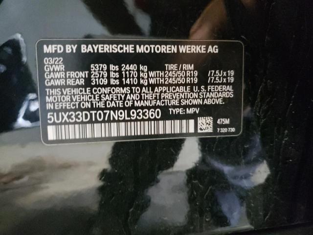 5UX33DT07N9L93360 BMW X4 Xdrive30i