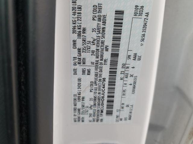 1FMCU0HD8JUC44798 Ford ESCAPE SEL