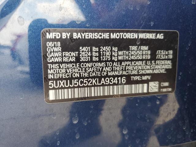 5UXUJ5C52KLA93416 BMW X4 M40i