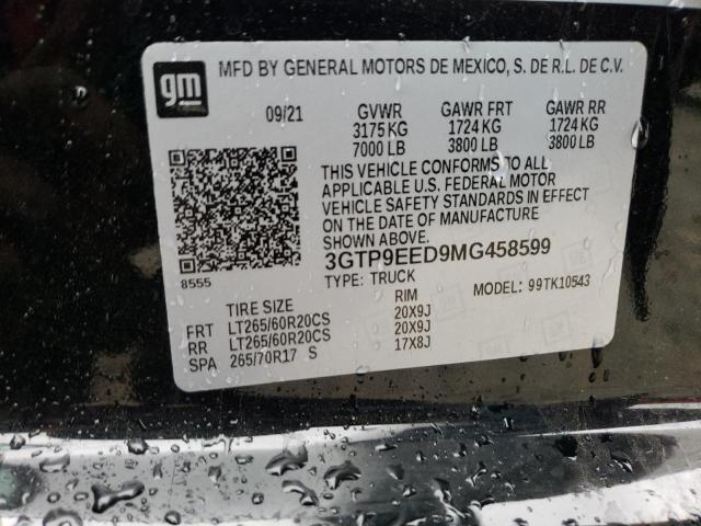 3GTP9EED9MG458599 GMC Sierra K1500 At4