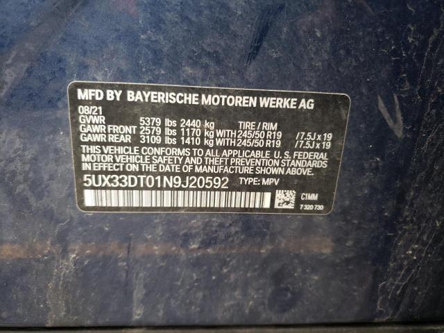 5UX33DT01N9J20592 BMW X4 Xdrive30i