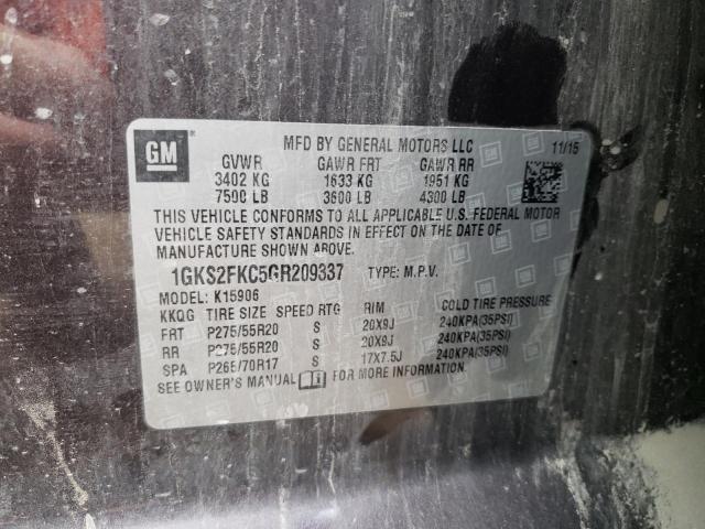 1GKS2FKC5GR209337 GMC Yukon Xl K1500 Sle