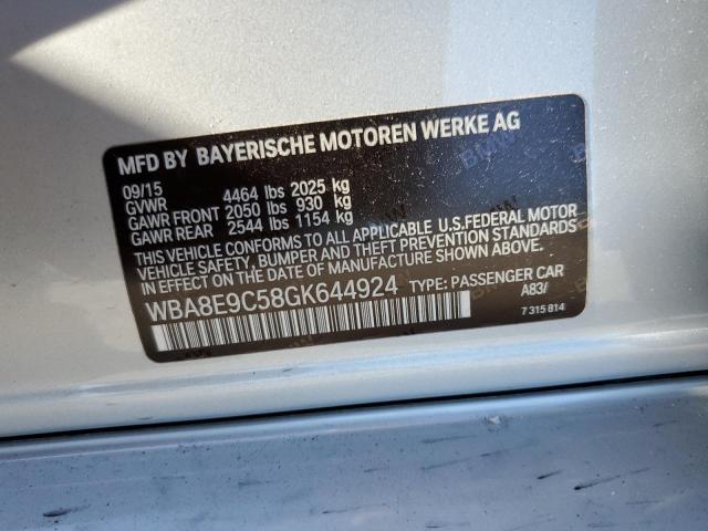 WBA8E9C58GK644924 BMW 328 I Sulev