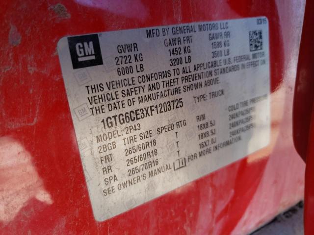 1GTG6CE3XF1203725 GMC CANYON SLT