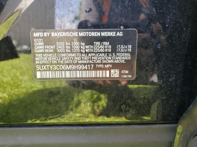 5UXTY3C06M9H99417 BMW X3 Sdrive30i
