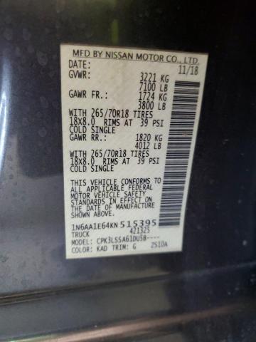 1N6AA1E64KN515395 Nissan Titan Platinum Reserve
