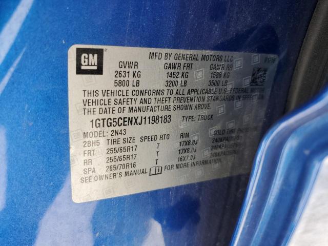 1GTG5CENXJ1198183 GMC CANYON SLE