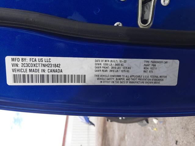2C3CDXCT7NH231842 Dodge CHARGER R/T