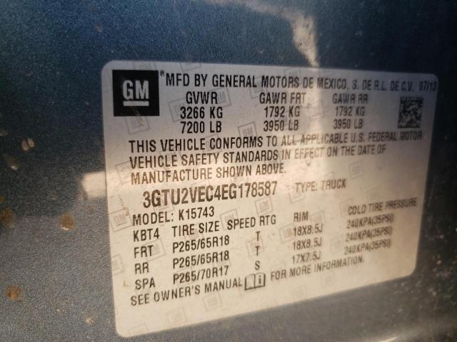 3GTU2VEC4EG178587 GMC Sierra K1500 Slt