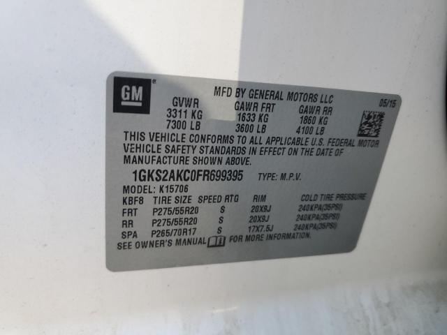 1GKS2AKC0FR699395 GMC YUKON SLE