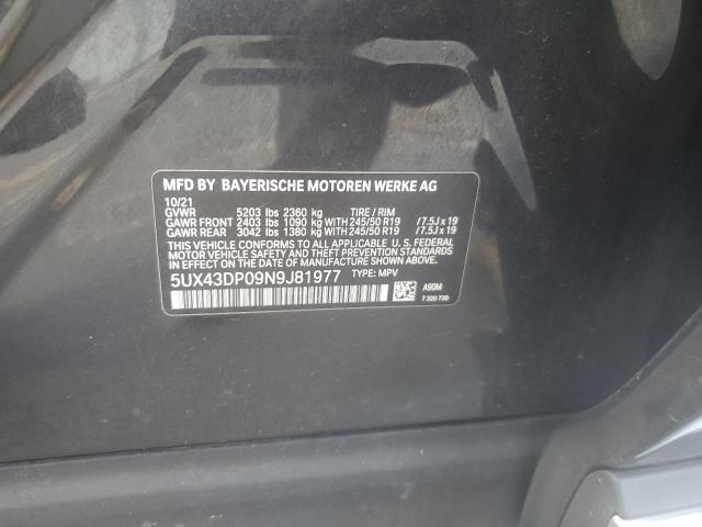 5UX43DP09N9J81977 BMW X3 Sdrive30i