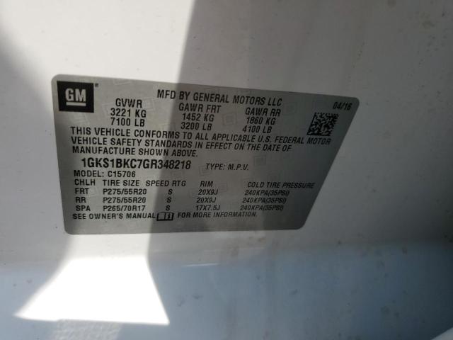 1GKS1BKC7GR348218 GMC YUKON SLT