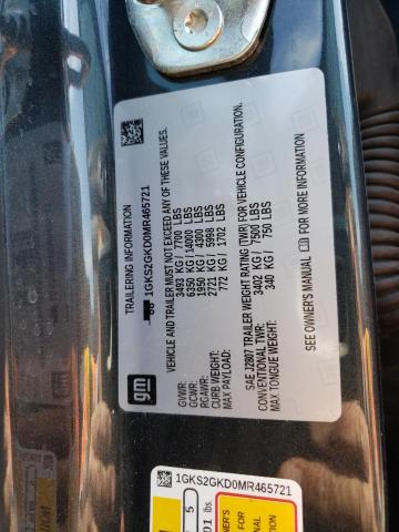 1GKS2GKD0MR465721 GMC Yukon Xl K1500 Slt