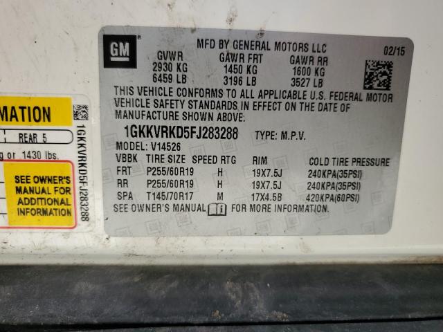 1GKKVRKD5FJ283288 GMC Acadia Slt-1
