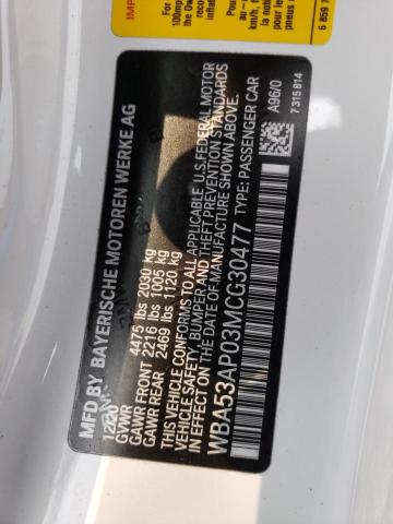 WBA53AP03MCG30477 BMW 430I