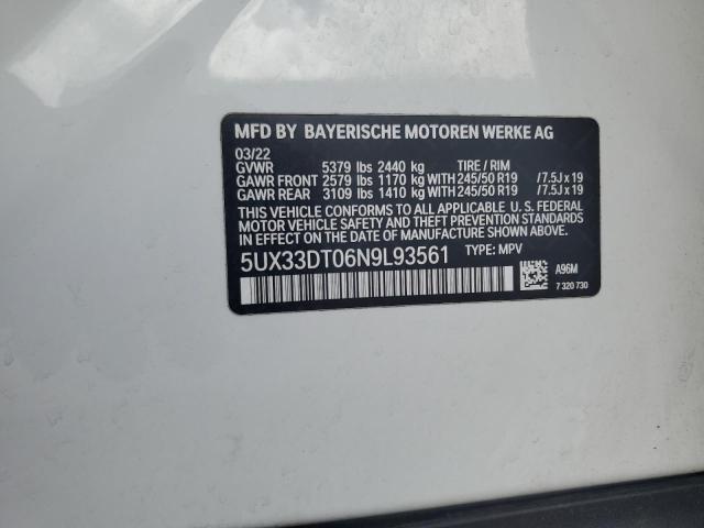 5UX33DT06N9L93561 BMW X4 Xdrive30i