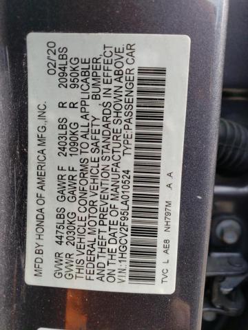 1HGCV2F95LA010524 Honda Accord Touring