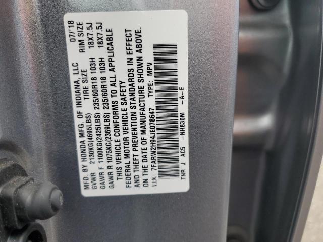 7FARW2H94JE078647 Honda Cr-v Touring
