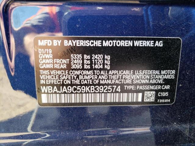 WBAJA9C59KB392574 BMW 530e