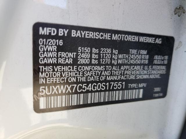 5UXWX7C54G0S17551 BMW X3 Xdrive35i