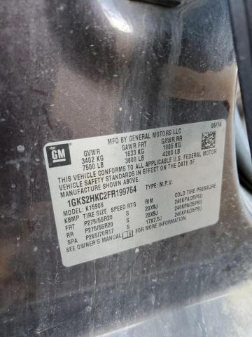 1GKS2HKC2FR199764 GMC Yukon Xl K1500 Slt