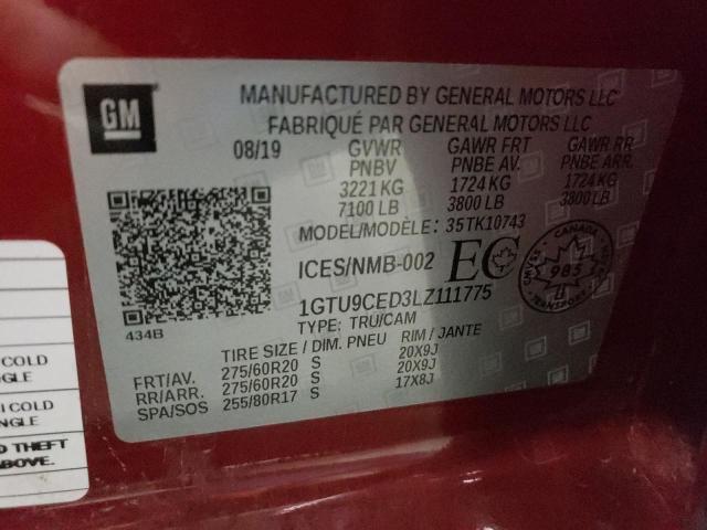1GTU9CED3LZ111775 GMC Sierra K1500 Elevation