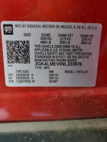 3GKALMEV0NL233978 GMC Terrain Sle